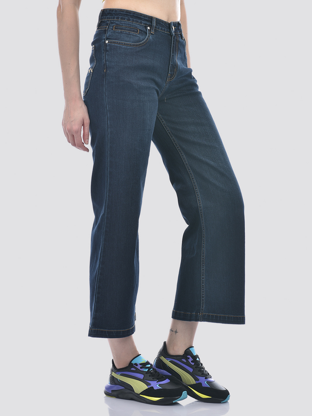 Numero Uno Women Dark Blue Wide Leg Sustainable Jeans